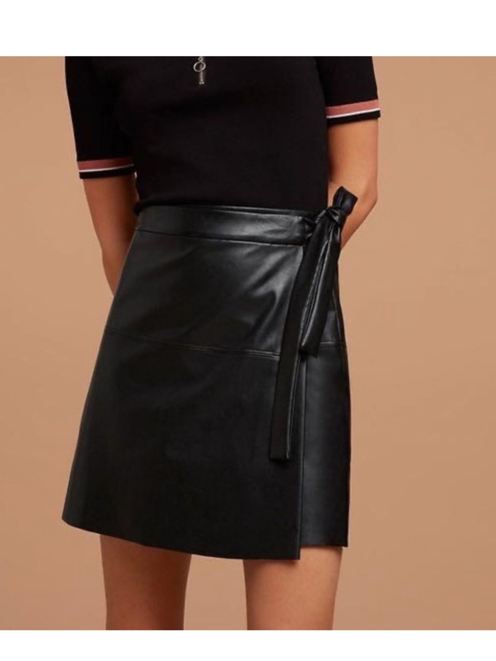Aritzia Wilfred Free Spurlock Vegan Leather Wrap Skirt